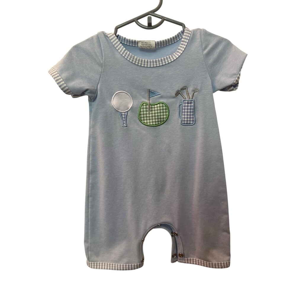 Boutique Golf Romper Blue Size 6-12 Months